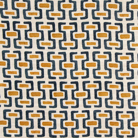 Darling Idea Indigo by Carole Designer Fabric Making Waves 75% Cotton, 25% Linen-Soil Repellent 9,000 Wyzenbeek Double Rubs 9" V, 6 3/4" H 55" - Swanky Fabrics -