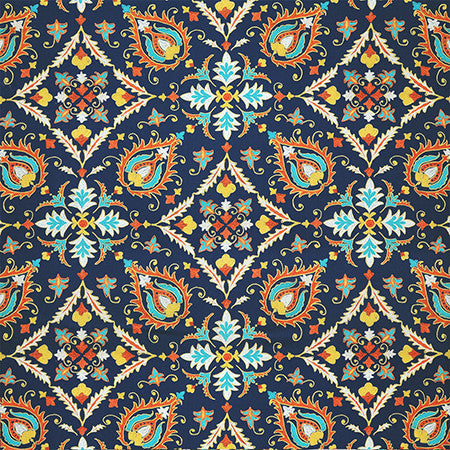Faux Show Regatta by Carole Designer Fabric First Impressions 100% Cotton India 25 1/4" V, 13 1/2" H HD 54" - Swanky Fabrics -