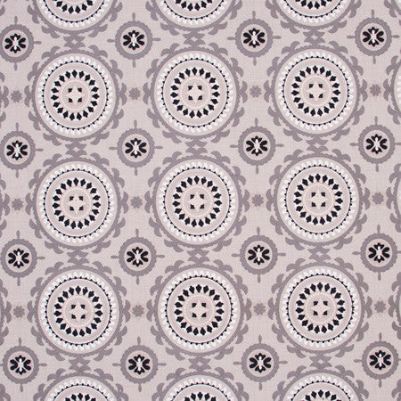 Suzanni Way Nickel by Carole Designer Fabric White Smoke 84% Cotton, 16% Polyester India N/A </p><p>Repeat: 9 1/2" V, 10 5/8" H 51.5" - Swanky Fabrics -