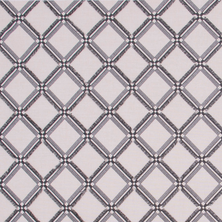 Diamonds Within Charcoal by Carole Designer Fabric White Smoke 42% Cotton, 42% Viscose, 16% Polyester India Passes 20,000 Double Rubs Wyzenbeek Horizontal: 4.5 and Vertical: 4.5 53.75 - Swanky Fabrics -