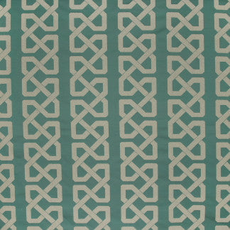 Grand Cable Laurel by Carole Designer Fabric Emerald Ocean 100% Polyester India 8 1/2" V, 9 1/8" H 54" - Swanky Fabrics -