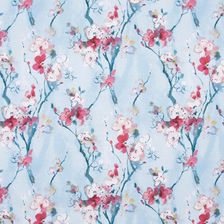 Another Time Mist by Carole Designer Fabric Bluebird 100% Cotton S Korea Passes 15,000 Double Rubs Wyzenbeek Horizontal: 27 1/4" and Vertical: 26" V 54" - Swanky Fabrics -