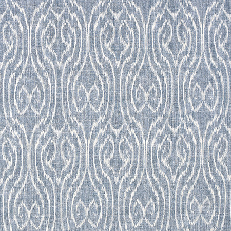 Wood Grain Indigo by Carole Designer Fabric Bluebell 36% Polyester, 26% Cotton, 22% Viscose, 16% Linen China 13 1/2" V, 7" H 56" - Swanky Fabrics -