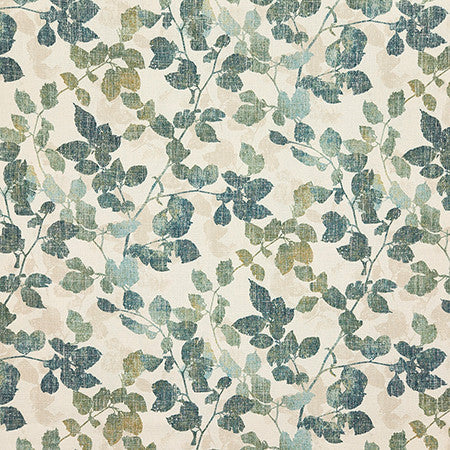 Fall Is Coming Jade by Carole Designer Fabric Evergreen 69% Polyester, 23% Viscose, 8% Linen China 27" V, 13 1/2" H HD 55" - Swanky Fabrics -