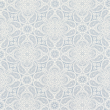 Paisley Connections Sail by Carole Designer Fabric Bluebell 100% Cotton-Soil Repellent Pakistan 12 1/2" V, 13 1/2" H HD 56.5" - Swanky Fabrics -