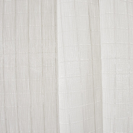 Square One White by Carole Designer Fabric Sheer Luxury 66% Cotton, 34% Polyester INDIA N/A 1 1/4" V, 1 3/8" H 116" - Swanky Fabrics -