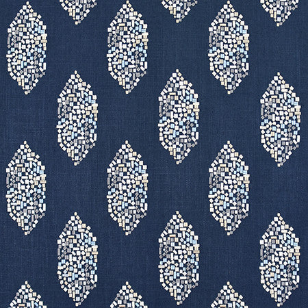 Confetti Party Ink by Carole Designer Fabric Bluebell 36% Polyester, 26% Cotton, 22% Viscose, 16% Linen China 11 3/4" V, 8 1/2" H 52" - Swanky Fabrics -