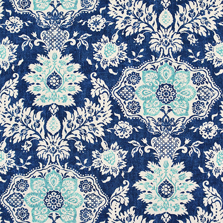Palmetto Bluff Harbor by Carole Designer Fabric Bluebell 100% Cotton-Soil Repellent Usa 50,000 Wyzenbeek Double Rubs 26 1/4" V, 27" H HD 56.5" - Swanky Fabrics -