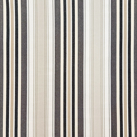 Beachside Stripe Charcoal by Carole Designer Fabric Earth & Stone 100% Cotton India 30,000 WYZENBEEK DOUBLE RUBS 13 1/2" H 54" - Swanky Fabrics -
