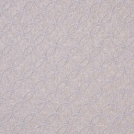 Circle Back Platinum by Carole Designer Fabric White Smoke 70% Polyester, 30% Cotton India N/A 3" V, 3" H 51.5" - Swanky Fabrics -