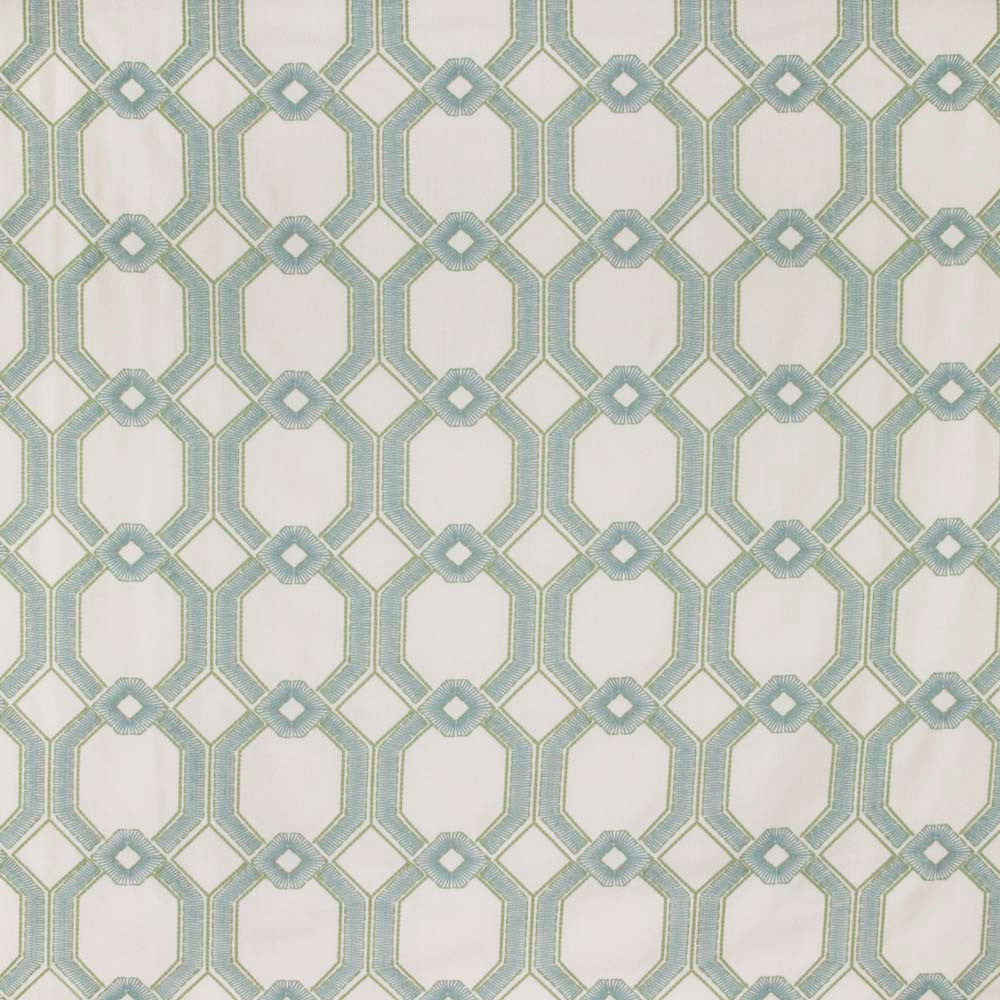 Graceful Gate Sea Glass by Carole Designer Fabric Seamist 100% Polyester India N/A Horizontal: 675 and Vertical: 65 54 - Swanky Fabrics -