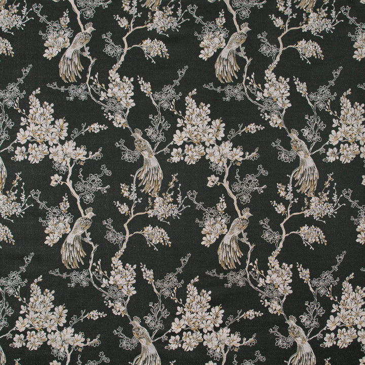 Bird In Waiting Noir by Carole Designer Fabric Birch 63% Polyester, 37% Viscose India N/A Horizontal: 135 and Vertical: 20625 51 - Swanky Fabrics -