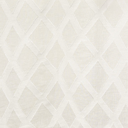 Diamond Way White by Carole Designer Fabric Perfect Balance 73% Linen, 13% Viscose, 13% Polyester, 1% Polyamide Turkey 7 5/8" V, 9 1/2" H 57" - Swanky Fabrics -