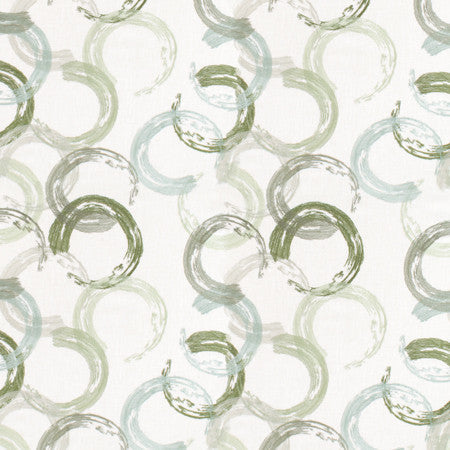 Another Round Spa by Carole Designer Fabric Jade 45% Cotton, 35% Rayon, 16% Polyester, 4% Linen India 15 1/4" V, 12 3/4" H 52" - Swanky Fabrics -
