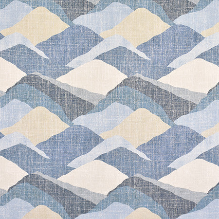 Taken Up Coastal by Carole Designer Fabric Bluebell 36% Polyester, 26% Cotton, 22% Viscose, 16% Linen China 13 1/2" V, 13 1/2" H 55" - Swanky Fabrics -