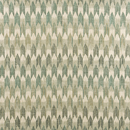 Arrow Trail Sage by Carole Designer Fabric Well-Traveled 36% Polyester, 26% Cotton, 22% Viscose, 16% Linen China 30,000 Wyzenbeek Double Rubs 13 1/2" V, 13 1/2" H 55" - Swanky Fabrics -