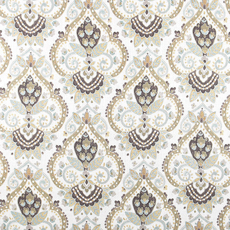 Kings North Sand by Carole Designer Fabric Jade 67% Viscose, 33% Linen Spain 13 1/2" V, 13 1/2" H HD 54" - Swanky Fabrics -