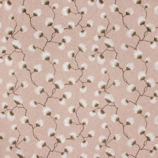 Petal Leaf Blush by Carole Designer Fabric Sandalwood 50% Polyester, 50% Cotton India N/A 15 3/8" V, 25 1/4" H 51" - Swanky Fabrics -