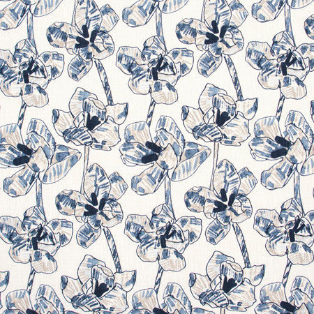 Sleepy Hollow Mineral by Carole Designer Fabric Bluebird 100% Cotton Soil & Stain Release Printed in USA 18" V, 13 1/2" H 54" - Swanky Fabrics -