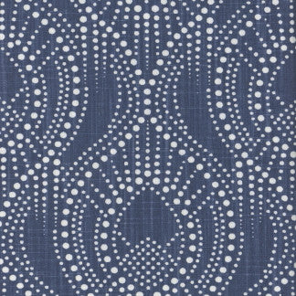 Rainy Day Navy by Carole Designer Fabric Clean Comfort 100% Cotton Pakistan Passes 35,000 Double Rubs Wyzenbeek 8 1/2" V, 9" H 54" - Swanky Fabrics -