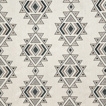 Bold Statement Charcoal by Carole Designer Fabric Earth & Stone Base: 76% Polyester, 16% Viscose, 8% Linen. Embr: 71% Viscose, 29% Polyester India 15 3/8" V, 25 1/2" H 51" - Swanky Fabrics -