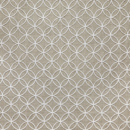 Instant Connection Jute by Carole Designer Fabric Neutral Ground 100% Polyester India 4 1/2" V, 4 1/2" H 53"" - Swanky Fabrics -