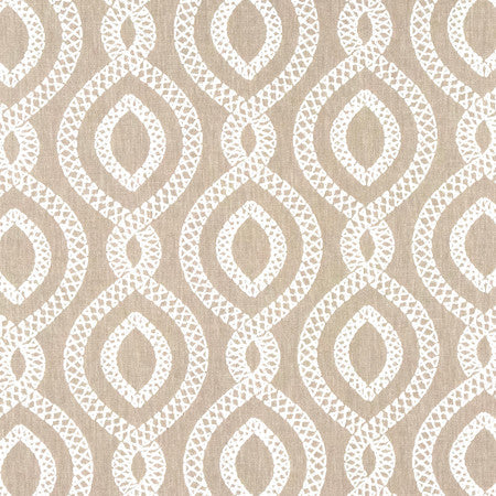 Historic District Linen by Carole Designer Fabric Earthbound Base: 68% Polyester, 21% Linen, 11% Cotton Embr: 100% Polyester 51,000 Wyzenbeek Double Rubs 6 1/4" V, 3 1/4" H HD 54" - Swanky Fabrics -