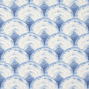 Carole Fabric Mosaic Fan Bluebell