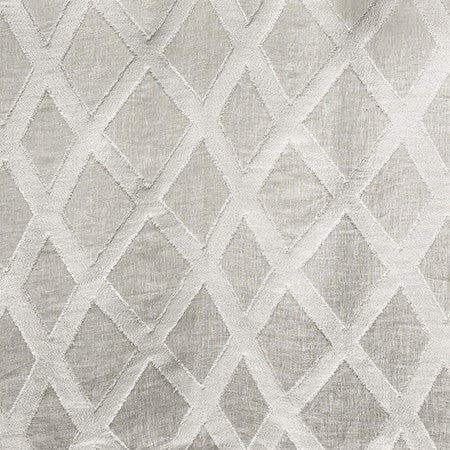 Diamond Way Silver by Carole Designer Fabric Perfect Balance 73% Linen, 13% Viscose, 13% Polyester, 1% Polyamide Turkey N/A 7 5/8" V, 9 1/2" H 57" - Swanky Fabrics -