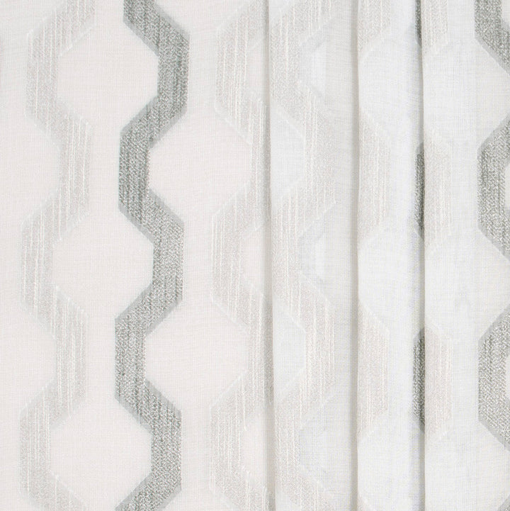 Two Paths Silver by Carole Designer Fabric Sheer Marvel 100% Polyester TURKEY N/A Horizontal: 7625 and Vertical: 75 118 - Swanky Fabrics -