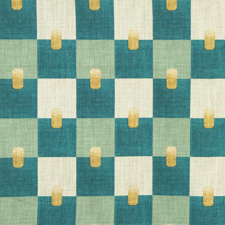 Field Report Teal by Carole Designer Fabric Serene Green 97% Cotton, 3% Linen 20,000 Wyzenbeek Double Rubs 5 3/4" V, 5 1/2" H 56" - Swanky Fabrics -