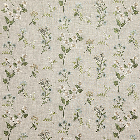 Festival Of Blooms Serenity by Carole Designer Fabric Evergreen Base: 100% Polyester. Embr: 100% Polyester India 12 1/2" V, 13 1/4" H HD 51" - Swanky Fabrics -