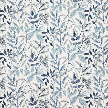 My Friends Cornflower by Carole Designer Fabric Dewdrop Base: 58% Cotton, 42% Polyester. Embr: 100% Rayon India 12 1/2" V, 12 1/2" H HD 50" - Swanky Fabrics -