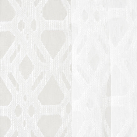 Best Way White by Carole Designer Fabric Sheer Luxury 100% Polyester-Weighted Hem INDIA N/A 6 5/8" V, 4 1/8" H 116" - Swanky Fabrics -