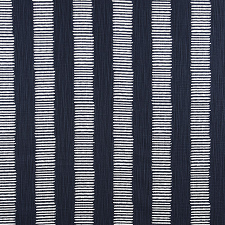 Dash Away Indigo by Carole Designer Fabric Well-Traveled 85% Cotton, 15% Linen Pakistan 30,000 Wyzenbeek Double Rubs 9 3/4" H 54" - Swanky Fabrics -