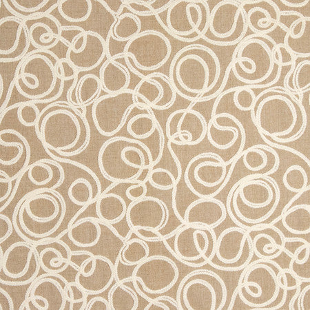 Lost And Found Taupe by Carole Designer Fabric Earthbound 100% Polyester 50,000 Wyzenbeek Double Rubs 18 1/4" V, 18" H 54" - Swanky Fabrics -