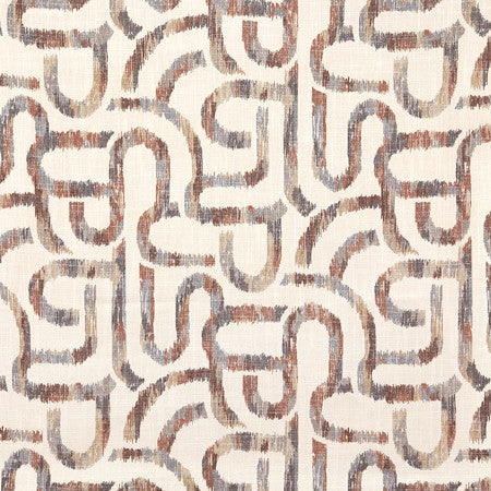 Busy Schedule Paprika by Carole Designer Fabric Sunset Serenade 36% Polyester, 26% Cotton, 22% Viscose, 16% Linen China 27" V, 13" H HD 55"" - Swanky Fabrics -