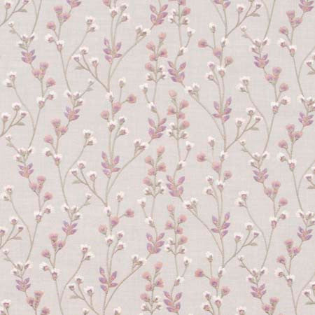 To Be A Poet Wisteria by Carole Designer Fabric Pink Jade 73% Cotton, 27% Polyester India 20,000 Wyzenbeek Double Rubs Horizontal: 13 1/2" and Vertical: 6 1/4" V 54" - Swanky Fabrics -