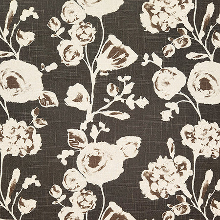 Hillview Charcoal by Carole Designer Fabric Evergreen 70% Cotton, 30% Linen China 24 1/4" V, 27 3/4" H 54" - Swanky Fabrics -