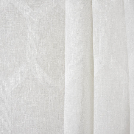 To The Point White by Carole Designer Fabric Sheer Luxury 85% Polyester, 15% Cotton-Weighted Hem INDIA N/A 13 1/2" V, 4 1/2" H 116" - Swanky Fabrics -