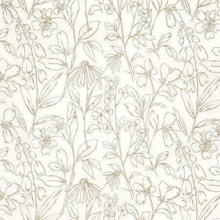 Very Nice Natural by Carole Designer Fabric Oasis Base: 52% Cotton, 48% Polyester Embr: 100% Cotton India 18 7/8" V, 25 5/8" H 51" - Swanky Fabrics -