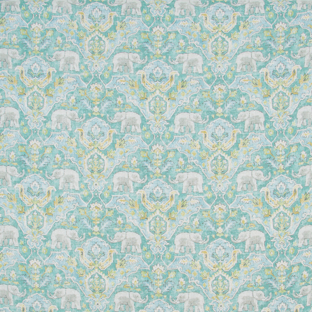 Elephant Parade Caribe by Carole Designer Fabric Jungle Safari 55% Linen, 45% Viscose-Soil Release S Korea Passes 27,000 Double Rubs Wyzenbeek Horizontal: 13.5 and Vertical: 13.5 54 - Swanky Fabrics -