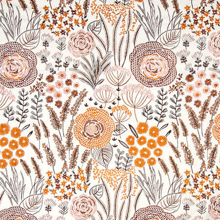 New Chapter Autumn by Carole Designer Fabric English Garden Base: 100% Cotton Embr: 100% Viscose N/A 30" V, 26" H 51*" - Swanky Fabrics -