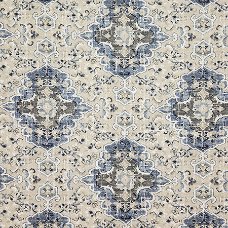 Dallington Bluebell by Carole Designer Fabric Dewdrop 100% Cotton Pakistan 25,000 WYZENBEEK DOUBLE RUBS 24 1/2" V, 13 1/2" H HD 54" - Swanky Fabrics -