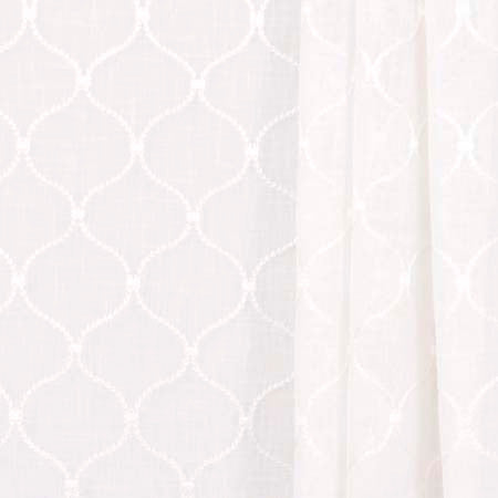 Rollover Ivory by Carole Designer Fabric Sheer Intrigue 100% Polyester India 4 3/8"V, 4" H 51" - Swanky Fabrics -