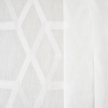 Flip Over White by Carole Designer Fabric Sheer Luxury 100% Polyester TURKEY 5 7/8" V, 15 1/8" H 118" - Swanky Fabrics -