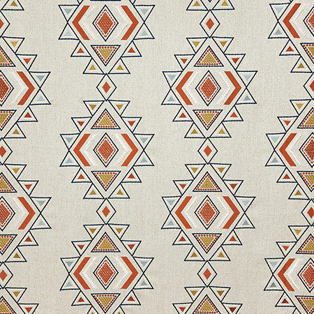 Bold Statement Spice by Carole Designer Fabric Dawn & Dusk Base: 76% Polyester, 16% Viscose, 8% Linen. Embr: 71% Viscose, 29% Polyester India 25,000 WYZENBEEK DOUBLE RUBS 15 3/8" V, 25 1/2" H 51" - Swanky Fabrics -