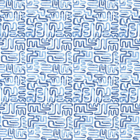No Hesitation Indigo by Carole Designer Fabric Bluebell 100% Cotton Pakistan 12 1/2" V, 9" H 54" - Swanky Fabrics -
