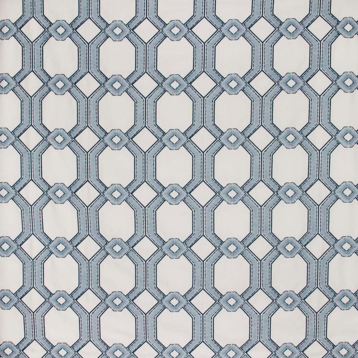 Graceful Gate Delft by Carole Designer Fabric French Navy 100% Polyester India N/A Horizontal: 675 and Vertical: 65 54 - Swanky Fabrics -