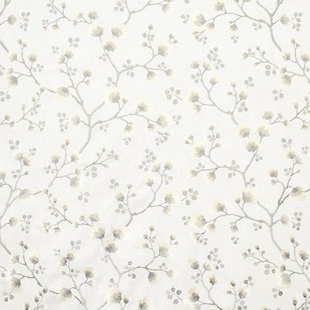 One Night Coconut by Carole Designer Fabric Wallflower Base: 58% Cotton, 42% Polyester. Embr: 100% Rayon INDIA 12,000 Wyzenbeek Double Rubs 18 1/2" V, 25" H 50" - Swanky Fabrics -